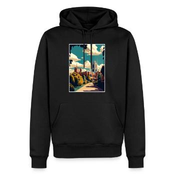 Bury S Edmunds Angleterre Vintage voyage affiche WPA - Sweat à capuche Premium bio Homme - noir - Devant - Nico (187cm)