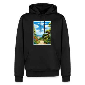 Trebah Gardens Cornwall Affiche de voyage Vintage WPA - Sweat à capuche Premium bio Homme - noir - Devant - Nico (187cm)