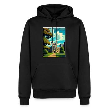 Château de Windsor Écosse Vintage voyage affiche WPA - Sweat à capuche Premium bio Homme - noir - Devant - Nico (187cm)