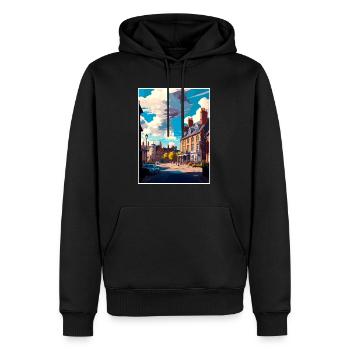 Carlisle décoration Vintage voyage affiche Souvenir - Sweat à capuche Premium bio Homme - noir - Devant - Nico (187cm)