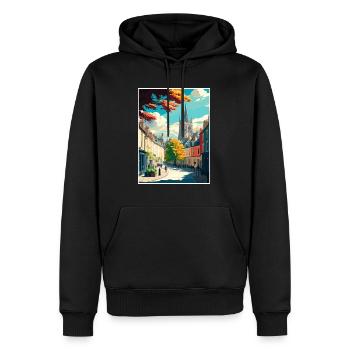 Cirencester Angleterre Vintage voyage affiche Souvenir - Sweat à capuche Premium bio Homme - noir - Devant - Nico (187cm)