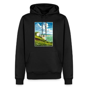 Sept sœurs Sussex Vintage voyage affiche WPA Art - Sweat à capuche Premium bio Homme - noir - Devant - Nico (187cm)