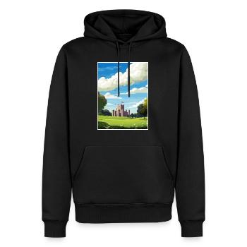 Cardiff Castle Wales Vintage Reiseposter WPA Kunst - Männer Premium Bio Hoodie - Schwarz - Vorne - Nico (187cm)