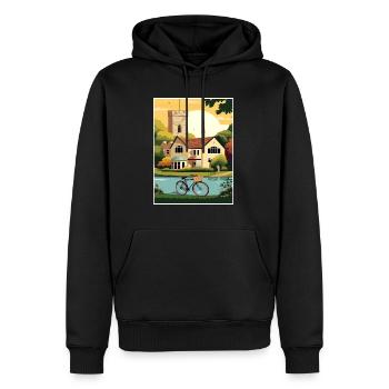 Cotswolds Angleterre Royaume-Uni Affiche de voyage vintage WPA Art - Sweat à capuche Premium bio Homme - noir - Devant - Nico (187cm)