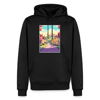 Cotswolds Angleterre Royaume-Uni Vintage voyage affiche WPA Art - Sweat à capuche Premium bio Homme - noir - Devant - Nico (187cm)