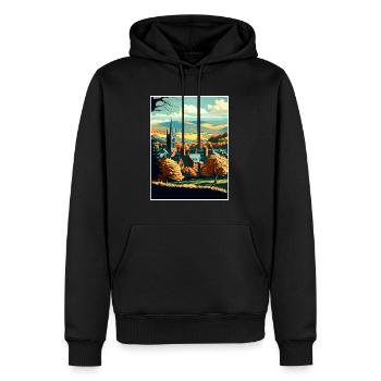 Tolles Malvern England Vintage Reiseposter WPA - Männer Premium Bio Hoodie - Schwarz - Vorne - Nico (187cm)