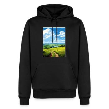 Tamar Valley Cornwall Vintage Travel Poster WPA - Sweat à capuche Premium bio Homme - noir - Devant - Nico (187cm)