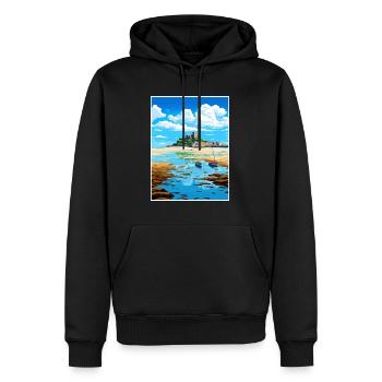Marazion Cornwall Vintage voyage affiche Souvenir - Sweat à capuche Premium bio Homme - noir - Devant - Nico (187cm)