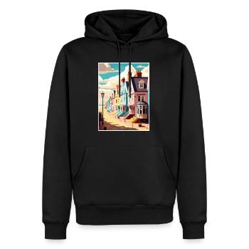Aldeburgh England Vintage Reiseposter Souvenir - Männer Premium Bio Hoodie - Schwarz - Vorne - Nico (187cm)