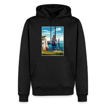 Beachy Head Sussex Vintage voyage affiche Souvenir - Sweat à capuche Premium bio Homme - noir - Devant - Nico (187cm)