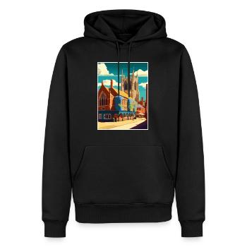 Kings Lynn England Vintage Reiseposter Souvenir - Männer Premium Bio Hoodie - Schwarz - Vorne - Nico (187cm)