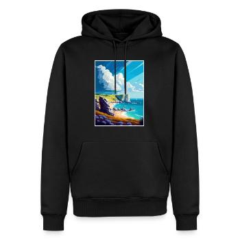 Dover England Kent Vintage Reiseposter Souvenir - Männer Premium Bio Hoodie - Schwarz - Vorne - Nico (187cm)