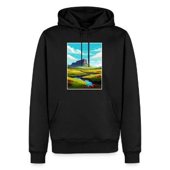Ben Bulben Irland Vintage Reiseposter Souvenir - Männer Premium Bio Hoodie - Schwarz - Vorne - Nico (187cm)