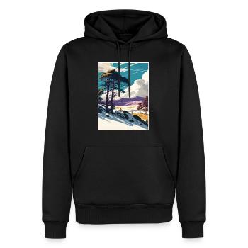 Cairngorms Schottland Vintage Reiseposter Souvenir - Männer Premium Bio Hoodie - Schwarz - Vorne - Nico (187cm)