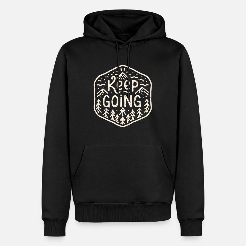 Keep going - Sweat à capuche Premium bio Homme - noir
