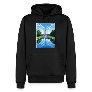 Washington Memorial Dc United States Travel Poster - Men’s Premium Organic Hoodie - black - Front - Nico (187cm)