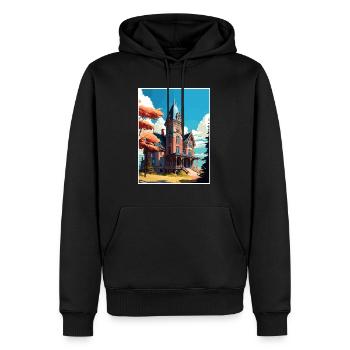 Olana State Historische Stätte New York Reiseposter - Männer Premium Bio Hoodie - Schwarz - Vorne - Nico (187cm)