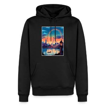 London Eye Vintage Reiseposter WPA Souvenir - Männer Premium Bio Hoodie - Schwarz - Vorne - Nico (187cm)