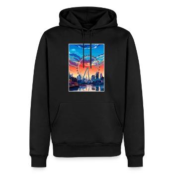 London Eye Vintage Reiseposter WPA Souvenir - Männer Premium Bio Hoodie - Schwarz - Vorne - Nico (187cm)