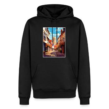 Canterbury Vintage Reiseposter WPA Souvenir - Männer Premium Bio Hoodie - Schwarz - Vorne - Nico (187cm)
