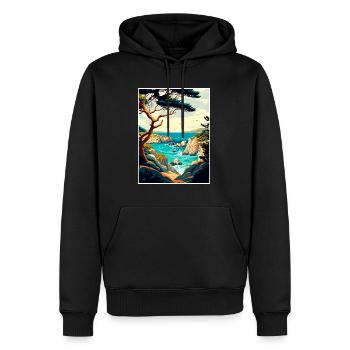 Réserve naturelle d’État de Point Lobos, Californie - Sweat à capuche Premium bio Homme - noir - Devant - Nico (187cm)
