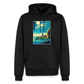 Lake Constance Vintage Travel Poster WPA Souvenir - Men’s Premium Organic Hoodie - black - Front - Nico (187cm)