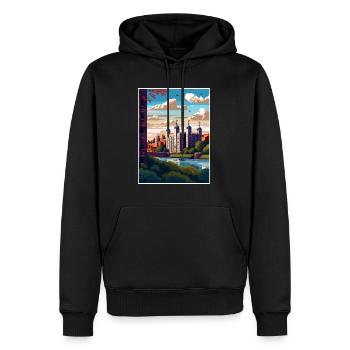 Tour De Londres Vintage Voyage Affiche WPA Souvenir - Sweat à capuche Premium bio Homme - noir - Devant - Nico (187cm)