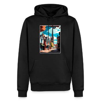 Chester England Vintage Reiseposter WPA Souvenir - Männer Premium Bio Hoodie - Schwarz - Vorne - Nico (187cm)