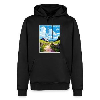 St Neot Cornouailles Affiche de voyage vintage souvenir - Sweat à capuche Premium bio Homme - noir - Devant - Nico (187cm)