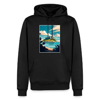 Penzance England Vintage Reiseposter Souvenir - Männer Premium Bio Hoodie - Schwarz - Vorne - Nico (187cm)