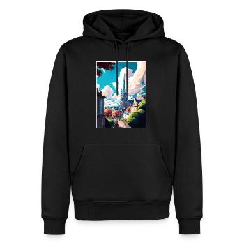 Truro Angleterre Royaume-Uni Vintage voyage affiche Souvenir - Sweat à capuche Premium bio Homme - noir - Devant - Nico (187cm)