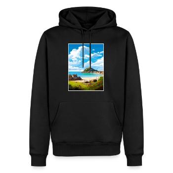 Marazion Cornwall Vintage voyage affiche Souvenir - Sweat à capuche Premium bio Homme - noir - Devant - Nico (187cm)