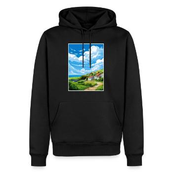 St Agnès Cornouailles Vintage voyage affiche Souvenir - Sweat à capuche Premium bio Homme - noir - Devant - Nico (187cm)
