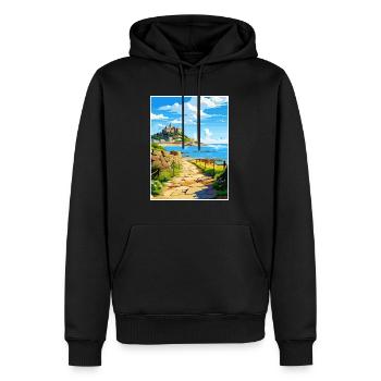 Marazion Cornwall Vintage voyage affiche Souvenir - Sweat à capuche Premium bio Homme - noir - Devant - Nico (187cm)