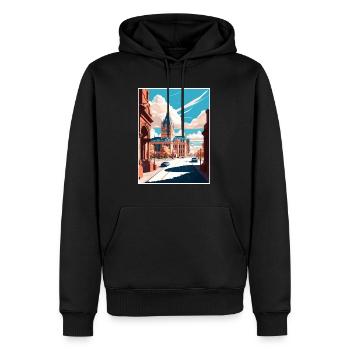 Syracuse New York State Vintage Reiseposter WPA - Männer Premium Bio Hoodie - Schwarz - Vorne - Nico (187cm)