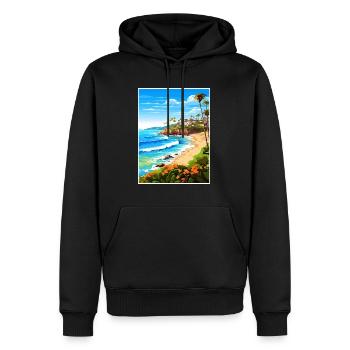 Laguna Beach Kalifornien Vintage Reiseposter WPA - Männer Premium Bio Hoodie - Schwarz - Vorne - Nico (187cm)