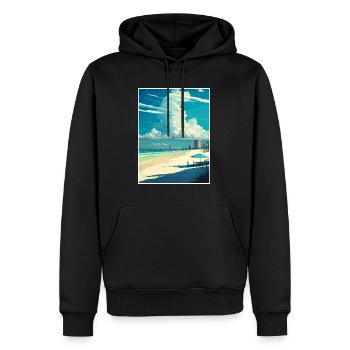 Pensacola Beach Floride Vintage voyage affiche WPA - Sweat à capuche Premium bio Homme - noir - Devant - Nico (187cm)