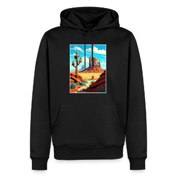 Monument Valley Arizona Vintage Reiseposter WPA - Männer Premium Bio Hoodie - Schwarz - Vorne - Nico (187cm)
