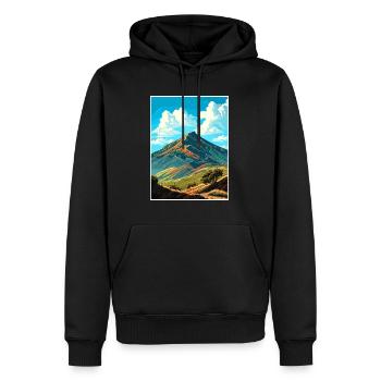Mount Diablo California Vintage Reiseposter WPA - Männer Premium Bio Hoodie - Schwarz - Vorne - Nico (187cm)
