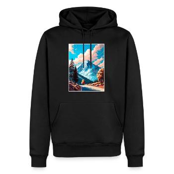 Mount Wilson California Vintage Reiseposter WPA - Männer Premium Bio Hoodie - Schwarz - Vorne - Nico (187cm)