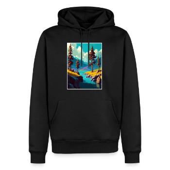 Lake Mammoth Kalifornien Vintage Reiseposter WPA - Männer Premium Bio Hoodie - Schwarz - Vorne - Nico (187cm)