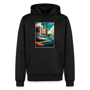 Fort Lauderdale Florida Vintage Reiseposter WPA - Männer Premium Bio Hoodie - Schwarz - Vorne - Nico (187cm)