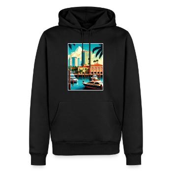 Fort Lauderdale Florida Vintage Reiseposter WPA - Männer Premium Bio Hoodie - Schwarz - Vorne - Nico (187cm)