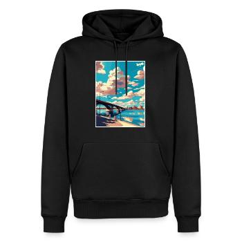 Tempe Town lac Arizona Vintage voyage affiche WPA - Sweat à capuche Premium bio Homme - noir - Devant - Nico (187cm)