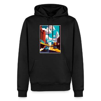 Rochester New York State Vintage Travel Poster WPA - Men’s Premium Organic Hoodie - black - Front - Nico (187cm)