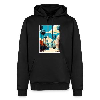 Beverly Hills Kalifornien Vintage Reiseposter WPA - Männer Premium Bio Hoodie - Schwarz - Vorne - Nico (187cm)