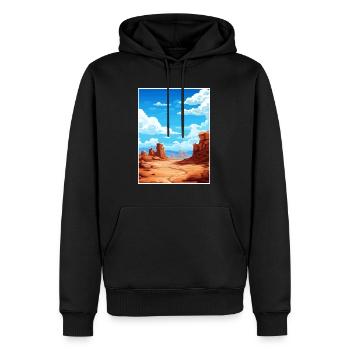 Goblin Valley State Park Vintage voyage affiche WPA - Sweat à capuche Premium bio Homme - noir - Devant - Nico (187cm)