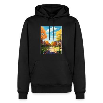 Hyde Park New York State Vintage-Reiseposter WPA - Männer Premium Bio Hoodie - Schwarz - Vorne - Nico (187cm)