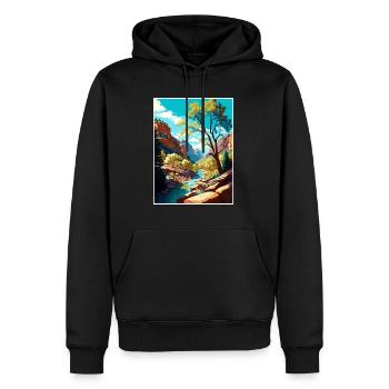 Oak Creek Canyon Arizona Vintage voyage affiche WPA - Sweat à capuche Premium bio Homme - noir - Devant - Nico (187cm)
