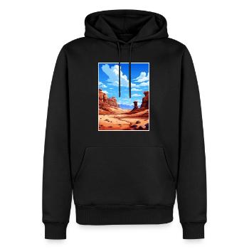 Goblin Valley State Park Vintage voyage affiche WPA - Sweat à capuche Premium bio Homme - noir - Devant - Nico (187cm)
